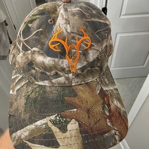 Camouflage Hunting Cap with Orange Embroidery